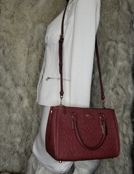 COACH SET SIGNATURE HANDBAG PURSE BAG + WALLET - Picture 6 of 12